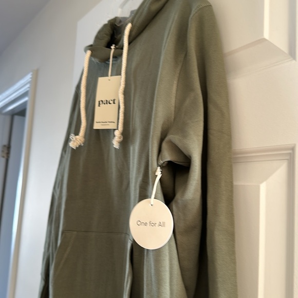 PACT 100% Organic Cotton Cotton Caper One For All Unisex Hoodie Sage (XS) BNWT - Picture 4 of 11